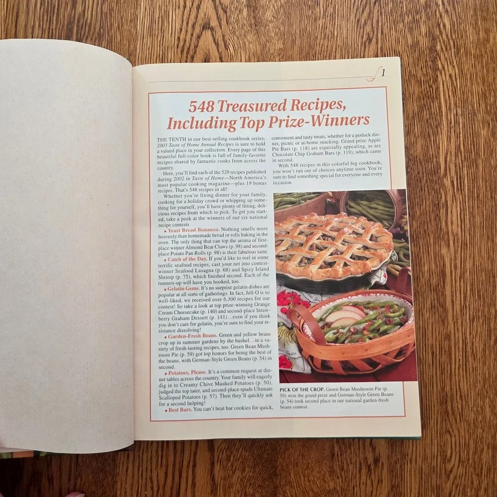 Taste of Home 2003 Annual Recipes Hardcover Cookbook 548 Recipes 10th Edition
